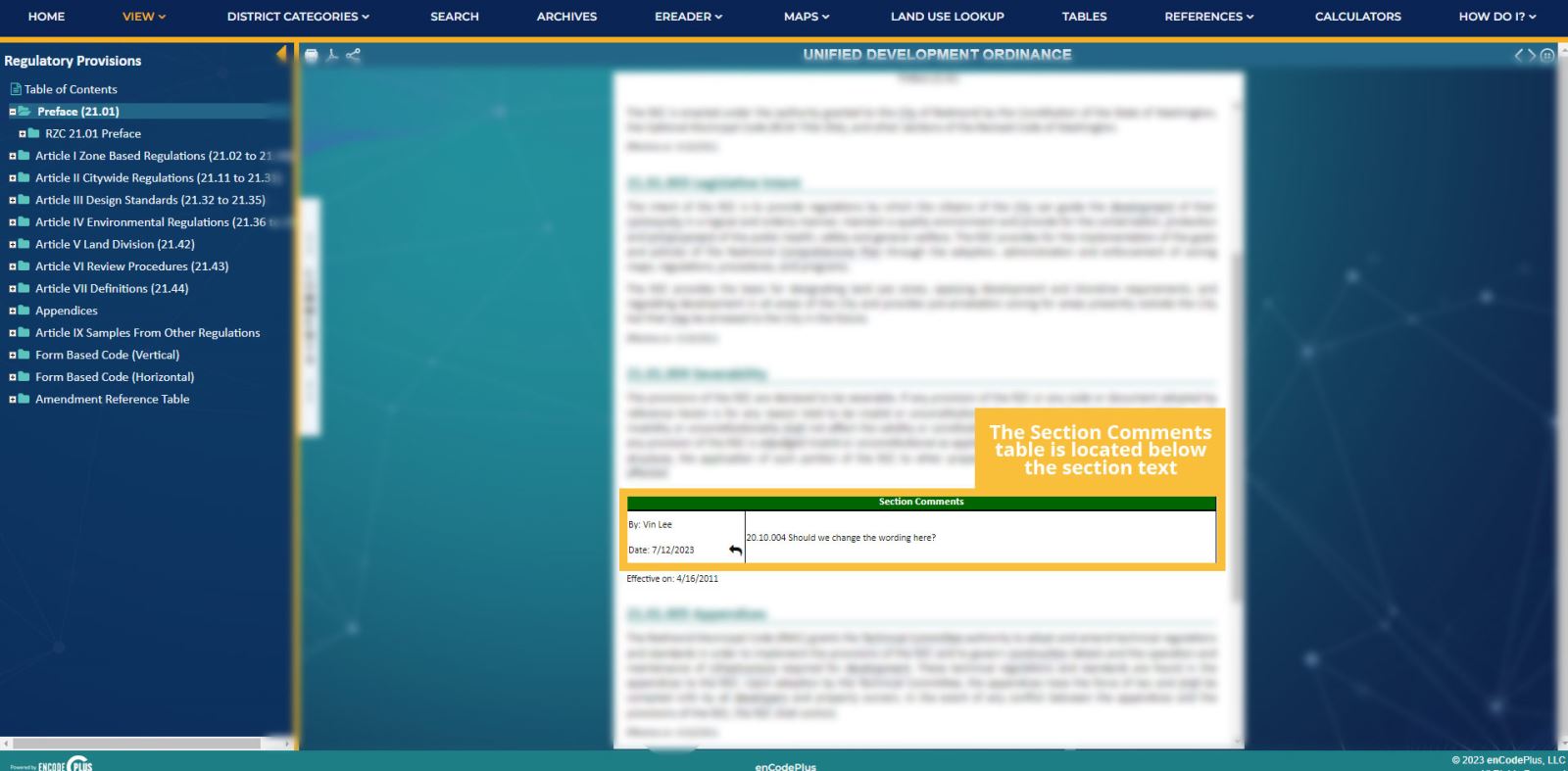 Instructional Image showing where the comments populate when you are done