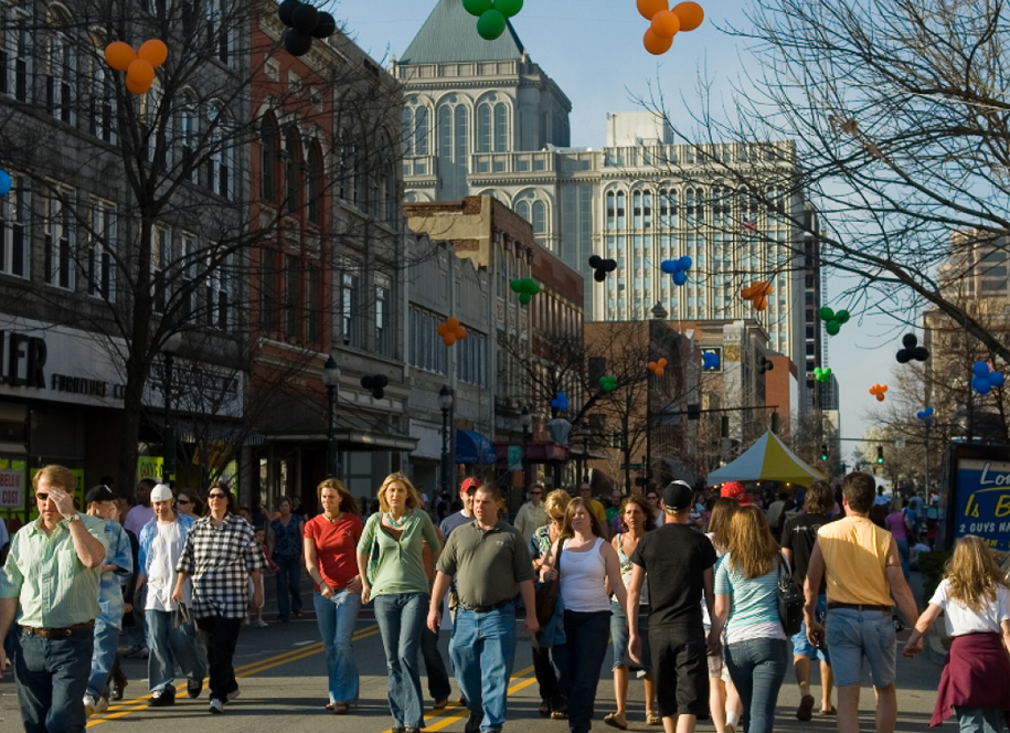 People downtown